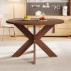Christopher Knight Home Taliyah Round Dining Table for 5, MDF Round Top Modern Kitchen Table, Premium Quality Farmhouse Dining Room Table, Wooden Accent Table, Brown