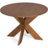 Christopher Knight Home Taliyah Round Dining Table for 5, MDF Round Top Modern Kitchen Table, Premium Quality Farmhouse Dining Room Table, Wooden Accent Table, Brown