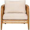 Christopher Knight Home Tilden 3-Piece Patio Furniture Set, 4-Seater Acacia Wood Outdoor Patio Sectional Furniture Set, Garden Wicker Loveseat and Accent Chair Set with Removable Cushions, Teak+Beige