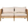 Christopher Knight Home Tilden Acacia Wood Outdoor Loveseat, 2-Seater Patio Furniture Sofa with Wicker Accent, Wooden Patio Sofa Couch with Armrest+Cushions, Comfy Lounging/Reading Chair, Teak+Beige