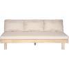 Christopher Knight Home Topia Acacia Wood Outdoor 3 Seater Sofa with Cushion, Wooden Patio Sofa Couch with Cushion, Comfy Armless Cloud Sofa Couch, Patio Furniture Sofa Set, Light Wash+Beige