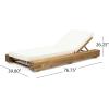 Christopher Knight Home Tory Acacia Wood Chaise Lounge Chair Outdoor Set of 2, Adjustable Backrest Sun Lounger Recliner, Patio Outdoor Chaise Lounge with 4″ Thick Water-Resistant Cushions, Teak+Cream