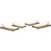 Christopher Knight Home Tory Acacia Wood Chaise Lounge Chair Outdoor Set of 4, Adjustable Backrest Sun Lounger Recliner, Patio Outdoor Chaise Lounge with 4″ Thick Water-Resistant Cushions, Teak+Cream
