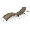 Christopher Knight Home Tycie Outdoor Acacia Wood Foldable Chaise Lounge (Set of 2), Gray Finish