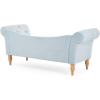 Christopher Knight Home Ucal Velvet Upholstered End of Bed Ottoman, Wooden Living Room Ottoman Bench with Curved Arms, Long Entryway Bench with Button Tufting, Long Seating for Bedroom, Light Blue