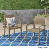 Christopher Knight Home Watts Outdoor Acacia Wood Dining Chairs, Gray Finish (Set of 2)