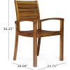 Christopher Knight Home Watts Outdoor Acacia Wood Dining Chairs, Teak Finish (Set of 2)