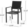 Christopher Knight Home Wilbur Outdoor Dining Chairs – Mesh and Aluminum – Black (Set of 2)
