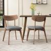 Christopher Knight Home Wood Dining Chair Set of 2, Wooden Accent Chair Dining Kitchen, Mid Century Modern Chairs with Upholstered Cushion for Living Room, Dark Gray