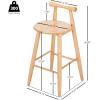 Christopher Knight Home Yoly Counter Height Bar Stools Set of 2, Round Seat Bar Stool for Kitchen Island, Wooden Dining Room Chair with Unique Cross Bar Backrest, Barstools with Footrest, Natural