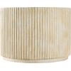 Christopher Knight Home Yunara 17″ H Lightweight Concrete End Table with Stunning Fluted Design, Indoor Outdoor Accent Side Table, Travertine Effect Round Coffee Table, No Assembly, Natural