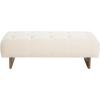 Christopher Knight Home Yvone Modern Upholstered Ottoman Bench, Minimalist Wooden Entryway Bench, Living Room Sofa Extra Seat, Ottoman End of Bed Bench for Bedroom, Beige+Brown