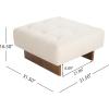 Christopher Knight Home Yvone Modern Upholstered Ottoman Coffee Table, Wooden Square Ottoman Foot Rest, Multipurpose Foot Stools Ottoman, Comfy Living Room Sofa Extra Seat, Beige+Brown