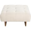 Christopher Knight Home Yvone Modern Upholstered Ottoman Coffee Table, Wooden Square Ottoman Foot Rest, Multipurpose Foot Stools Ottoman, Comfy Living Room Sofa Extra Seat, Beige+Brown