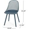 Delora Outdoor Modern Dining Chair (Set of 2), Green