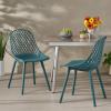 Delora Outdoor Modern Dining Chair (Set of 2), Green