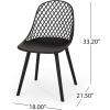 Delora Outdoor Modern Dining Chair (Set of 4), Black