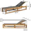 Emile Outdoor Adjustable Chaise Lounge – Mesh and Wood – Black/Teak