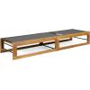 Emile Outdoor Adjustable Chaise Lounge – Mesh and Wood – Black/Teak