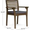 GDFStudio Great Deal Furniture Patio Dining Chairs, Acacia Wood and Outdoor Cushions, Gray and Dark Gray (Set of 2)(Grey Finish + Dark Gray)