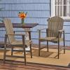 Great Deal Furniture Easter Outdoor Weather Resistant Acacia Wood Adirondack Dining Chairs (Set of 2), Gray Finish