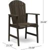 Great Deal Furniture Easter Outdoor Weather Resistant Acacia Wood Adirondack Dining Chairs (Set of 2), Gray Finish