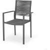 Great Deal Furniture Jean Outdoor Modern Aluminum Dining Chair with Rope Seat (Set of 2), Gray and Dark Gray