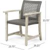 Great Deal Furniture Noble House Hampton Outdoor Acacia Wood Dining Chair in Light Gray (Set of 2)