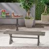Icey Modern Outdoor Aluminum Dining Bench, Dark Gray