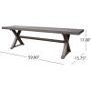 Icey Modern Outdoor Aluminum Dining Bench, Dark Gray