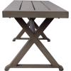 Icey Modern Outdoor Aluminum Dining Bench, Dark Gray