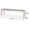 Odelia Outdoor Modern Aluminum Dining Bench with Faux Wood Seat, Gray and Silver(Gray  Silver)