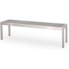 Odelia Outdoor Modern Aluminum Dining Bench with Faux Wood Seat, Gray and Silver(Gray  Silver)