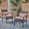 Otto Outdoor Wicker Club Chair, Gray and Silver(Set of 2)