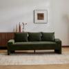 Christopher Knight Home Ahrab 84″ Upholstered Sofa with 3 Back Pillows, Modern Fabric 3-Seater Sofa, Cozy Oversized Loveseat with Low Armrest, Spacious Lounge Seating for Living Room Home Rest, Camel(Green)