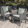 Christopher Knight Home Antibes Outdoor Wicker Dining Chairs with Water Resistant Cushions, 2-Pcs Set, Grey / Silver