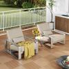 Christopher Knight Home Aspen Aluminum Outdoor Club Chair Set of 2, Lounge Chair Outdoor with Cushions, Indoor Metal Accent Chair, Tilt Backrest Recliner for Backyard, Garden, Balcony, Black+Grey(Silver+beige)