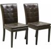 Christopher Knight Home Badin Mid-Century Modern Upholstered Dining Chair Set of 2, Wooden Kitchen Armless Chair, High Back Slipper Chair with Padded Seat, Charcoal Grey(Brown)