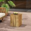 Christopher Knight Home Bard 33.75″ Square Living Room Side Table, Wood-Like Distressed Finish End Table, Decorative Accent Table for Indoor Outdoor Usage, Space Saving Furniture, Natural(Natural)