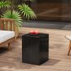 Christopher Knight Home Bard 33.75″ Square Living Room Side Table, Wood-Like Distressed Finish End Table, Decorative Accent Table for Indoor Outdoor Usage, Space Saving Furniture, Natural(Black)