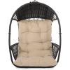 Christopher Knight Home Becky Wicker Hanging Chair with Cushion (Stand Not Included), Brown, Tan(Brown  Tan)