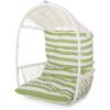 Christopher Knight Home Becky Wicker Hanging Chair with Cushion (Stand Not Included), Brown, Tan(White  Green)