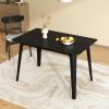 Christopher Knight Home Bengi Mid – Century Modern Dining Table for 4 People, Rubberwood Kitchen Table with Faux Wood Tabletop, Compact Rectangular Dinner Furniture for Dining Room, Black(Black)