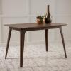 Christopher Knight Home Bengi Mid – Century Modern Dining Table for 4 People, Rubberwood Kitchen Table with Faux Wood Tabletop, Compact Rectangular Dinner Furniture for Dining Room, Black(Natural Walnut Finish)