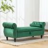 Christopher Knight Home Berwin Velvet Storage Ottoman Bench, Wooden Rectangular Ottoman with Storage, Bedroom End of Bed Bench, Entryway Ottoman Foot Rest, Living Room Extra Seat, Emerald(Emerald)