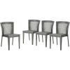 Christopher Knight Home Bonnie Outdoor Wicker Dining Chairs (Set of 4), Grey