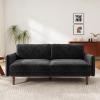 Christopher Knight Home Brena Modern Chenille Upholstered Loveseat Sofa, Wooden 2 Seater Sofa Couch with Deep Seat, Comfy Cloud Couch for Living Room, Bedroom, Home Office, Green+White(Black)