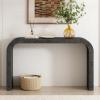 Christopher Knight Home Burchet Modern Console Table with Curved-Edge, Wooden Entryway Table, Indoor Accent Table for Living Room, MDF Wood Display Table for Hallway, Home Decoration, Natural(Washed Black)