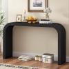 Christopher Knight Home Burchet Modern Console Table with Curved-Edge, Wooden Entryway Table, Indoor Accent Table for Living Room, MDF Wood Display Table for Hallway, Home Decoration, Natural(Black)