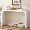 Christopher Knight Home Burchet Modern Console Table with Curved-Edge, Wooden Entryway Table, Indoor Accent Table for Living Room, MDF Wood Display Table for Hallway, Home Decoration, Natural(Beige)